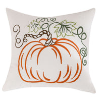 HKM-086035 Pumpkin Embroidered Lumbar Pillow Cover for Halloween Decor