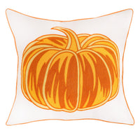 HKM-086035 Pumpkin Embroidered Lumbar Pillow Cover for Halloween Decor