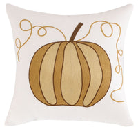 HKM-086035 Pumpkin Embroidered Lumbar Pillow Cover for Halloween Decor