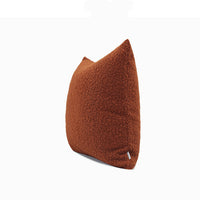 HKM-086291 Nordic Caramel Orange Faux Wool Roll Cushion - Modern Square Throw Pillow