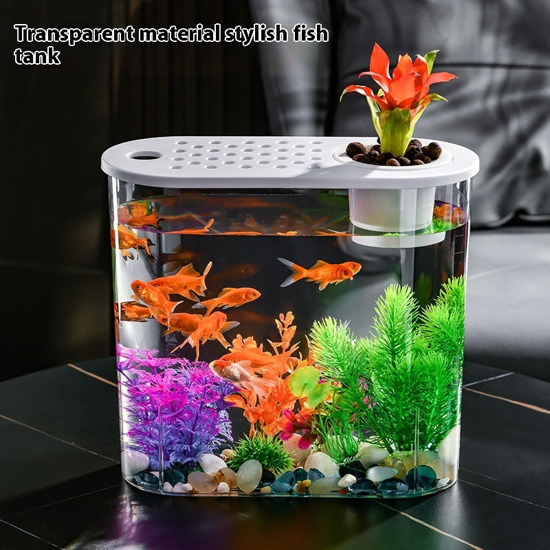 HKM-086419 Medium Acrylic Transparent Ecological Incubator for Goldfish and Hydroponics