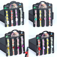HKM-086611 Luminous Silicone Rubber Dog Collar with Colorful Bells and Glass Balls