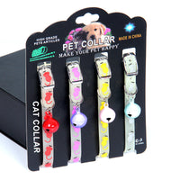 HKM-086611 Luminous Silicone Rubber Dog Collar with Colorful Bells and Glass Balls