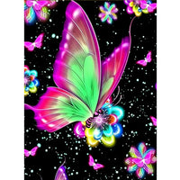 HKM-086675 Abstract Butterfly Decorative Painting - Modern Linen Digital Oil Art, Butterfly Landscape, Available Sizes 30x40cm & 40x50cm