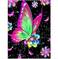 HKM-086675 Abstract Butterfly Decorative Painting - Modern Linen Digital Oil Art, Butterfly Landscape, Available Sizes 30x40cm & 40x50cm