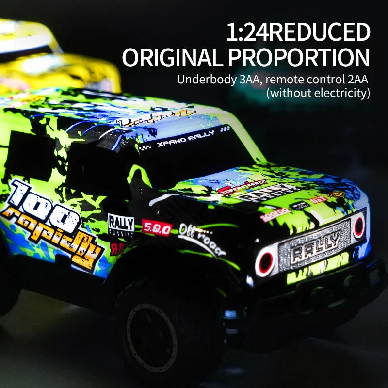 HKM-086739 1/24 Mini Electric Luminous Off Road RC Car with Remote Control and LED Lights