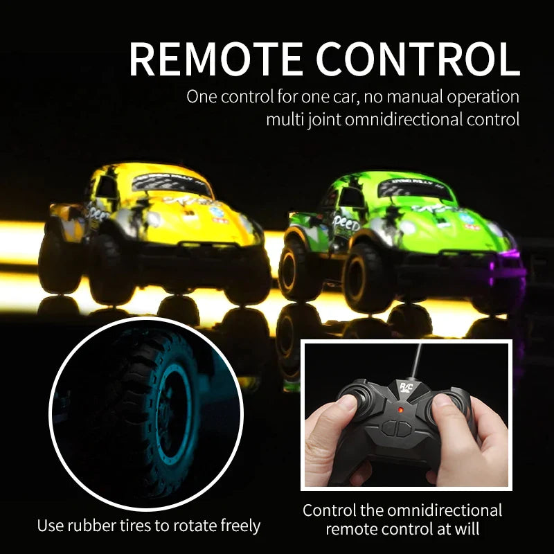 HKM-086739 1/24 Mini Electric Luminous Off Road RC Car with Remote Control and LED Lights