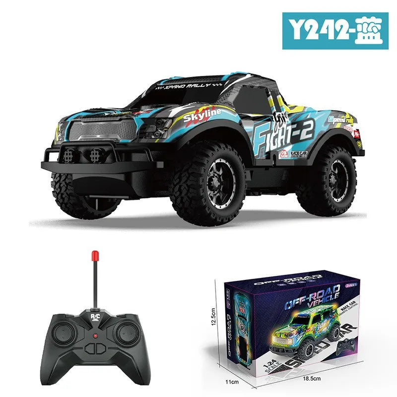 HKM-086739 1/24 Mini Electric Luminous Off Road RC Car with Remote Control and LED Lights