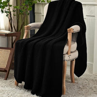 HKM-086739 Knitted Geometric Pattern Sofa Cover Blanket for All Seasons - 130x160CM & 70x100CM in Multiple Colors