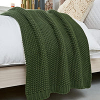 HKM-086739 Knitted Geometric Pattern Sofa Cover Blanket for All Seasons - 130x160CM & 70x100CM in Multiple Colors