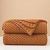 HKM-086739 Knitted Geometric Pattern Sofa Cover Blanket for All Seasons - 130x160CM & 70x100CM in Multiple Colors