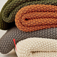 HKM-086739 Knitted Geometric Pattern Sofa Cover Blanket for All Seasons - 130x160CM & 70x100CM in Multiple Colors