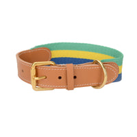HKM-086739 Woven Cowhide Dog Collar with Traction Rope for Medium to Large Dogs