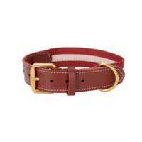HKM-086739 Woven Cowhide Dog Collar with Traction Rope for Medium to Large Dogs