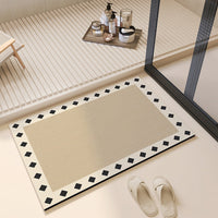 HKM-086803 Diatomaceous Earth Non-Slip Bathroom Mat - Hydrophilic, Geometric Design, Square Shape in Various Sizes
