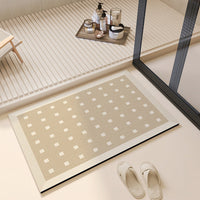 HKM-086803 Diatomaceous Earth Non-Slip Bathroom Mat - Hydrophilic, Geometric Design, Square Shape in Various Sizes