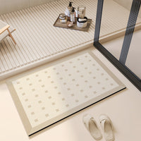 HKM-086803 Diatomaceous Earth Non-Slip Bathroom Mat - Hydrophilic, Geometric Design, Square Shape in Various Sizes