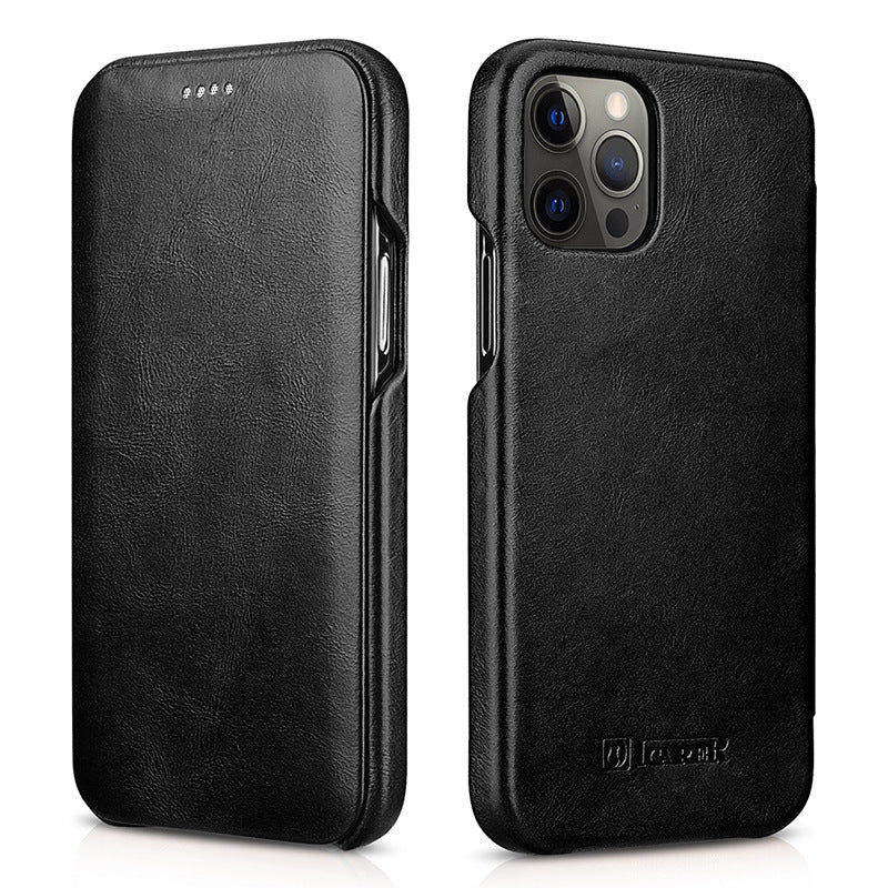 HKM-086995 Leather Flip Case Compatible with iPhone 12 Mini, 12, 12 Pro, 12 Pro Max - Vintage Style