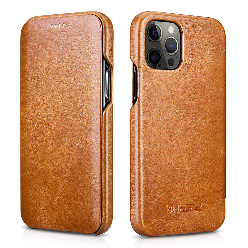 HKM-086995 Leather Flip Case Compatible with iPhone 12 Mini, 12, 12 Pro, 12 Pro Max - Vintage Style