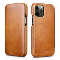 HKM-086995 Leather Flip Case Compatible with iPhone 12 Mini, 12, 12 Pro, 12 Pro Max - Vintage Style
