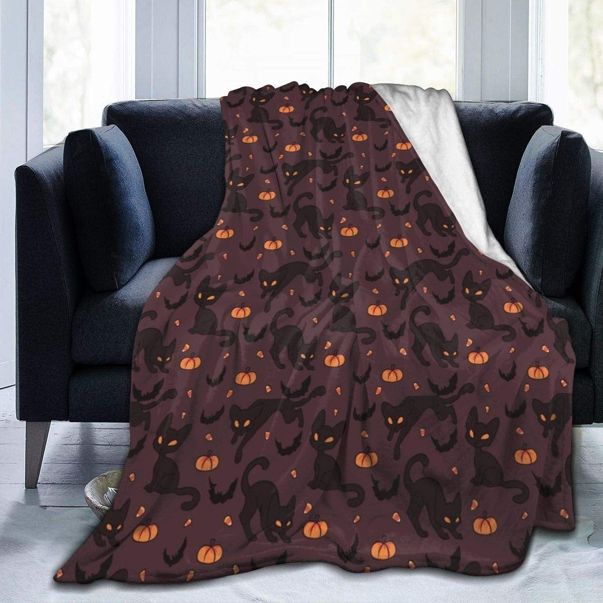 HKM-087059 Double-Sided Flannel Blanket - Cozy Polyester Sofa Throw in Multiple Sizes
