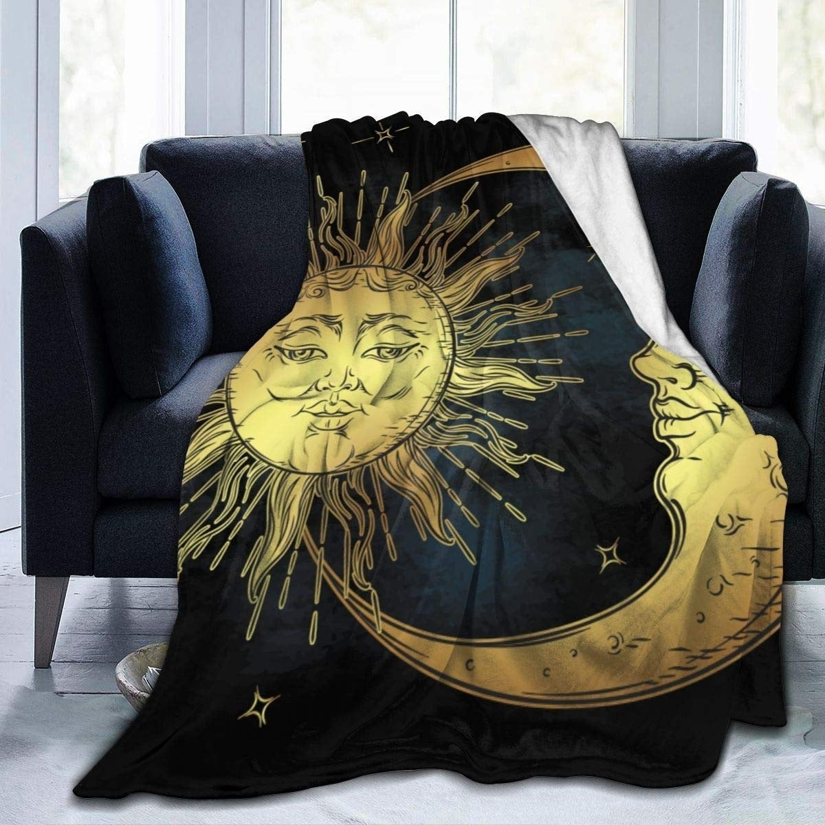 HKM-087059 Double-Sided Flannel Blanket - Cozy Polyester Sofa Throw in Multiple Sizes