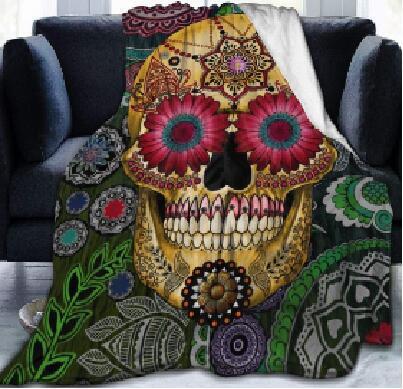 HKM-087059 Double-Sided Flannel Blanket - Cozy Polyester Sofa Throw in Multiple Sizes