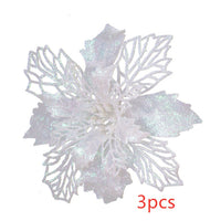 HKM-087187 Hollow Simulation Christmas Flower in Gold Dust Finish - 9.5 cm