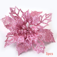 HKM-087187 Hollow Simulation Christmas Flower in Gold Dust Finish - 9.5 cm