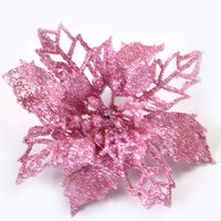 HKM-087187 Hollow Simulation Christmas Flower in Gold Dust Finish - 9.5 cm
