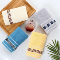 HKM-087315 Soft Absorbent Cotton Face Towel in Yellow, Blue, or Gray