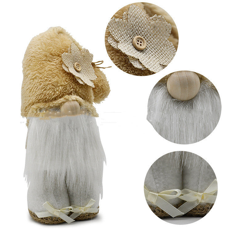 HKM-087507 Handmade Faceless Doll Ornament for Cozy Christmas Decor