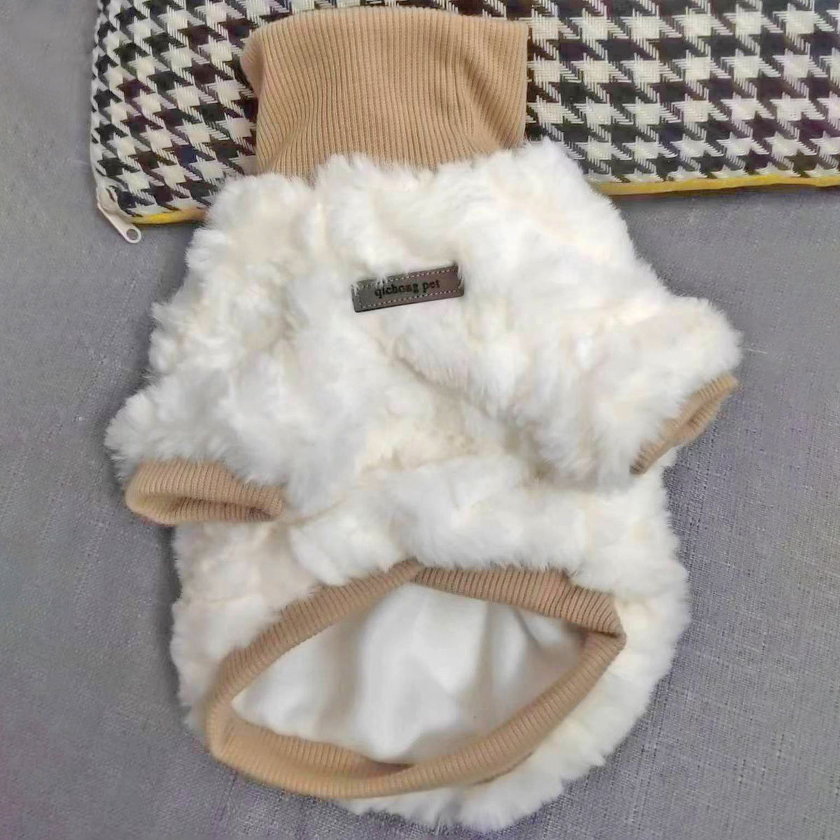 HKM-087571 Warm Plush Cotton-Padded Turtleneck Coat for Small and Medium Dogs