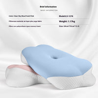 HKM-087699 Slow Rebound Cloud Memory Foam Pillow - Light Blue and Lavender Purple, 64x35x13cm