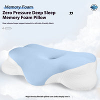 HKM-087699 Slow Rebound Cloud Memory Foam Pillow - Light Blue and Lavender Purple, 64x35x13cm