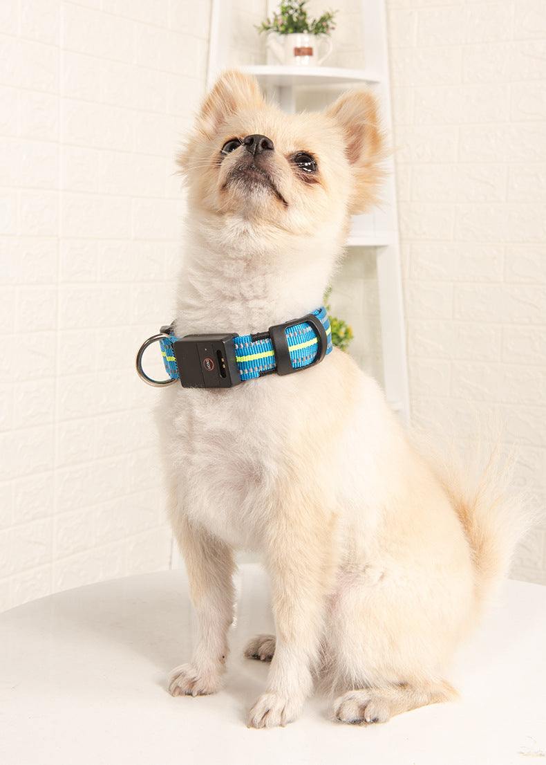 HKM-087763 Luminous Waterproof Reflective Pet Dog Collar – Multiple Light Modes and Colors Available