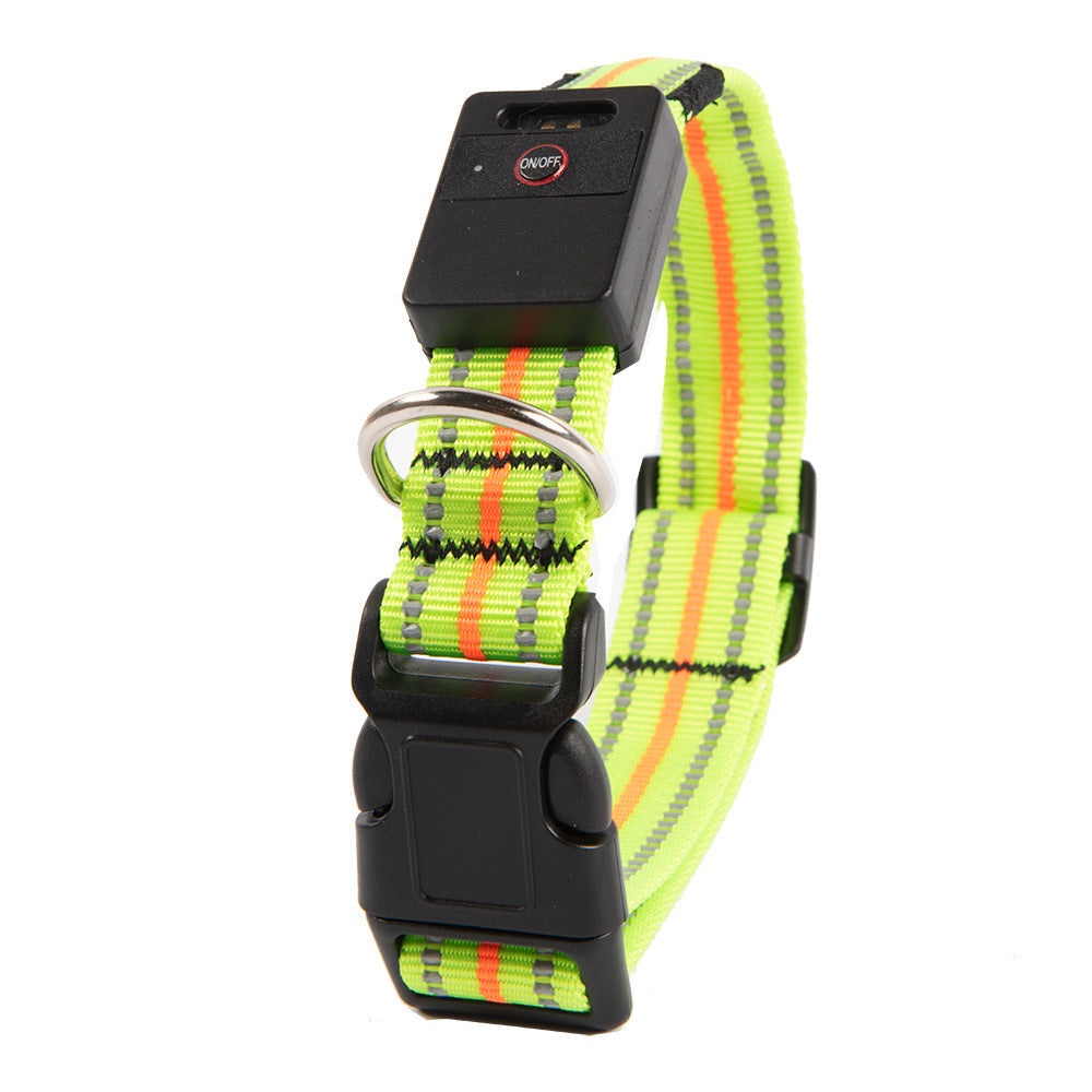 HKM-087763 Luminous Waterproof Reflective Pet Dog Collar – Multiple Light Modes and Colors Available