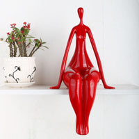 HKM-087827 Red Decorative Sculpture for Living Room TV Cabinet - Artistic Carving Design