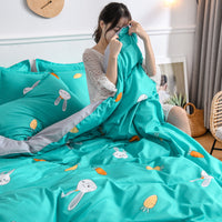 HKM-087891 Cotton Cartoon Quilt Cover Set for Dormitory - Single to King Sizes Available