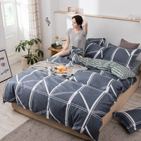 HKM-087891 Cotton Cartoon Quilt Cover Set for Dormitory - Single to King Sizes Available