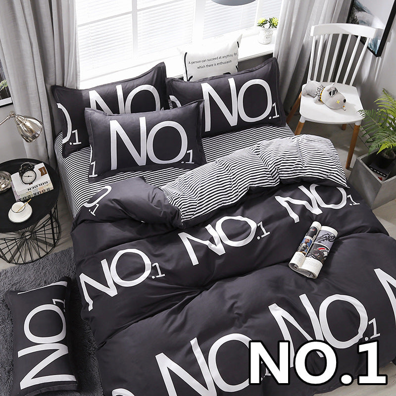 HKM-087891 Cotton Cartoon Quilt Cover Set for Dormitory - Single to King Sizes Available