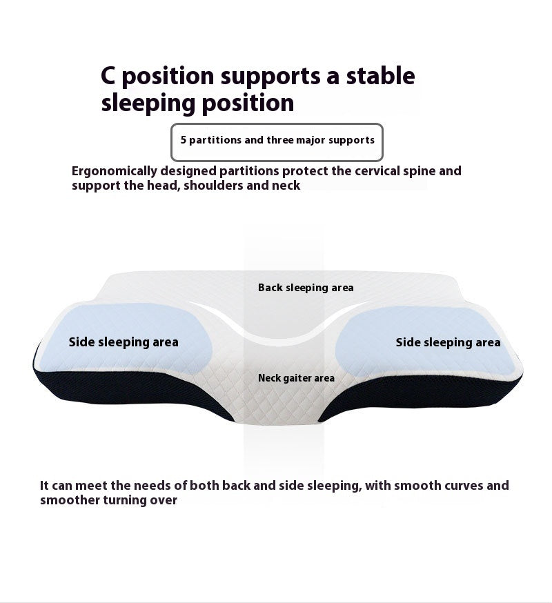 HKM-088019 Memory Foam Neck Pillow for Adults and Seniors - Slow Rebound Design, 62x33x10/6cm