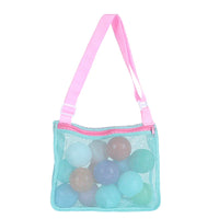 HKM-088147 Children's Rectangular Toy Storage Bag - Lightweight Mesh Beach & Travel Organizer 20x24x8cm
