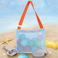 HKM-088147 Children's Rectangular Toy Storage Bag - Lightweight Mesh Beach & Travel Organizer 20x24x8cm