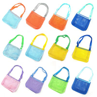 HKM-088147 Children's Rectangular Toy Storage Bag - Lightweight Mesh Beach & Travel Organizer 20x24x8cm