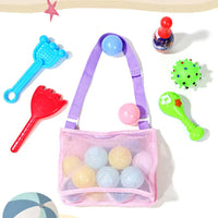 HKM-088147 Children's Rectangular Toy Storage Bag - Lightweight Mesh Beach & Travel Organizer 20x24x8cm