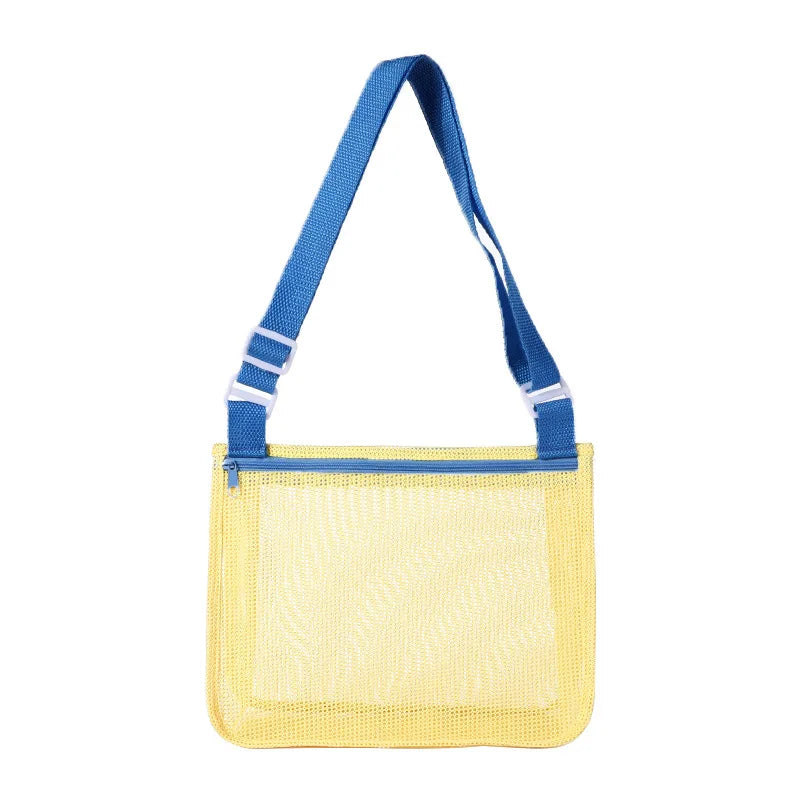 HKM-088147 Children's Rectangular Toy Storage Bag - Lightweight Mesh Beach & Travel Organizer 20x24x8cm