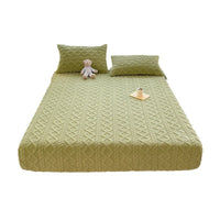 HKM-088211 Nordic Style Solid Color Geometric Milk Fiber Bed Sheet Set - 3 Piece
