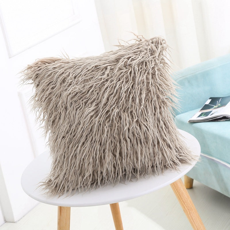 HKM-088275 Plush European Style Pillowcase for Home and Car, 45x45cm Acrylic Fabric
