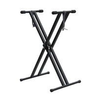HKM-088403 Adjustable Double-Tube Keyboard Stand for Electronic Organs - Sturdy Iron Construction